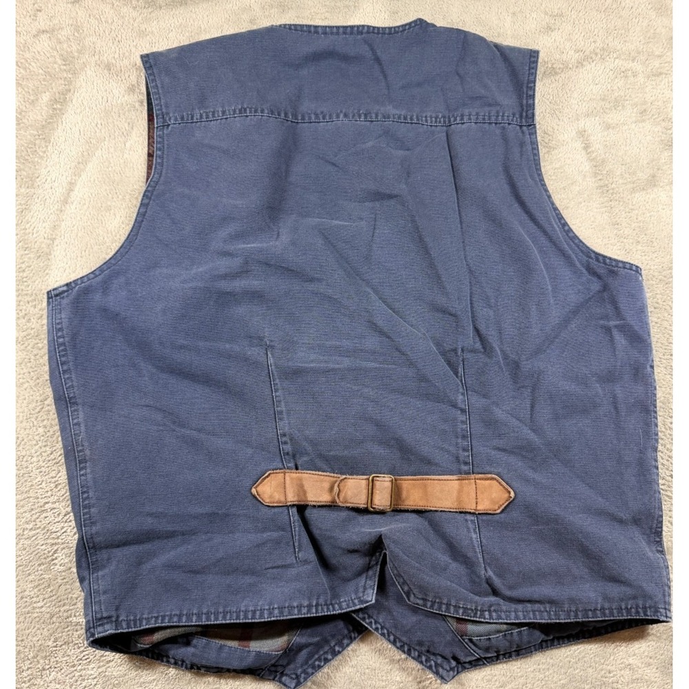 Wrangler Premium Outerwear Vest Men's L Blue Plaid Lined Western Ranch - Picture 5 of 5